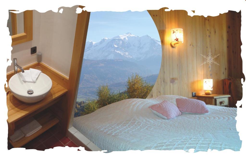 הוילה סלאנש La Joubarbe Au Balcon Du Mont-Blanc חדר תמונה